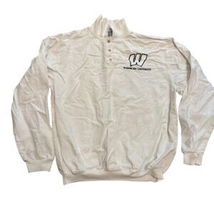 Vintage Washburn University Stitched Long Sleeve Polo Shirt Heavy Cotton XXL